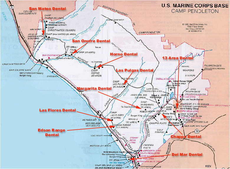 Map Of Camp Pendleton California California Map Camp Pendleton Marine Corp Base Camp Pendleton