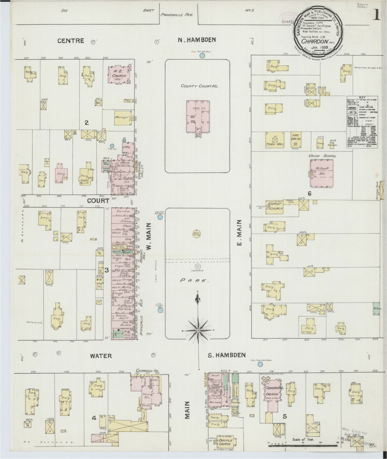 Map Of Chardon Ohio Sanborn Fire Insurance Map From Chardon Geauga County Ohio