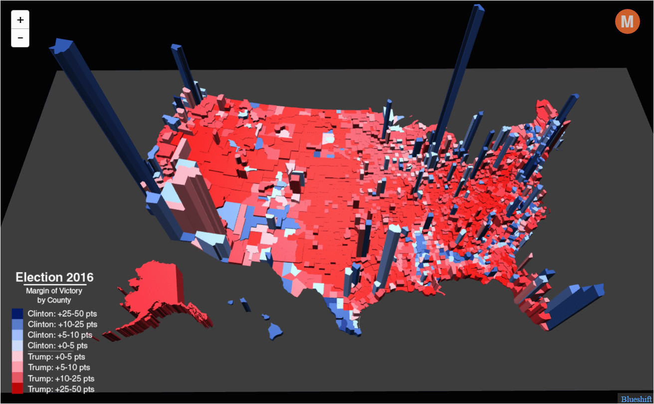 Map Of Clinton County Ohio Election Results In the Third Dimension Metrocosm