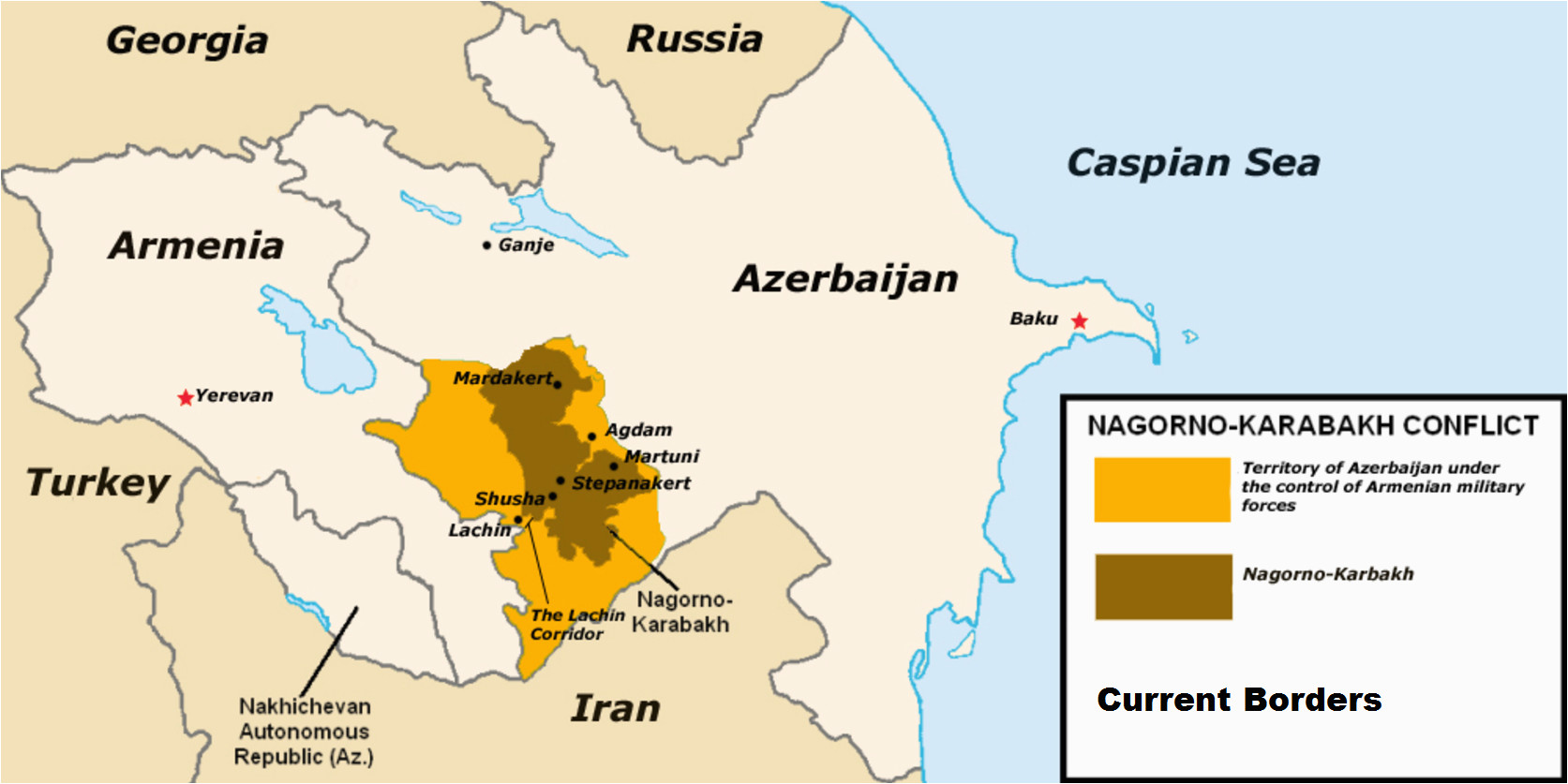 Map Of Georgia Armenia and Azerbaijan Nagorno Karabakh Conflict Wikipedia