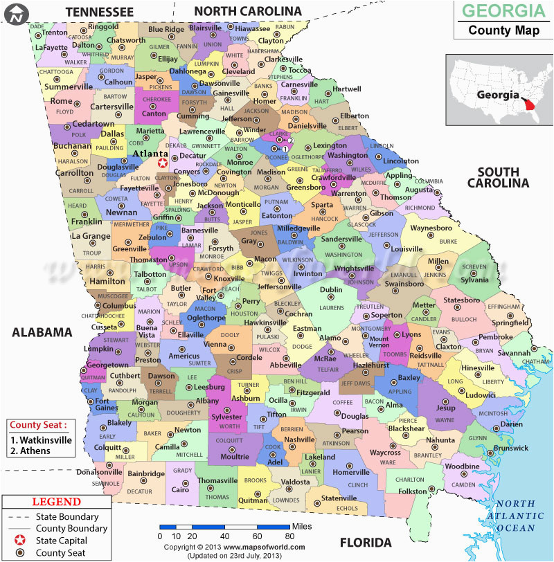 Map Of Georgia Counties and Cities Map Of Counties In Georgia Map Of Georgia Cities Georgia Road Map