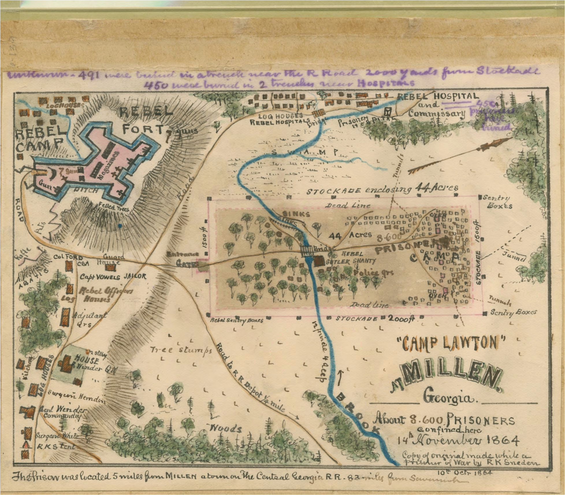 Map Of Hospitals In Georgia File Camp Lawton at Millen Georgia About 8 600 Prisoners