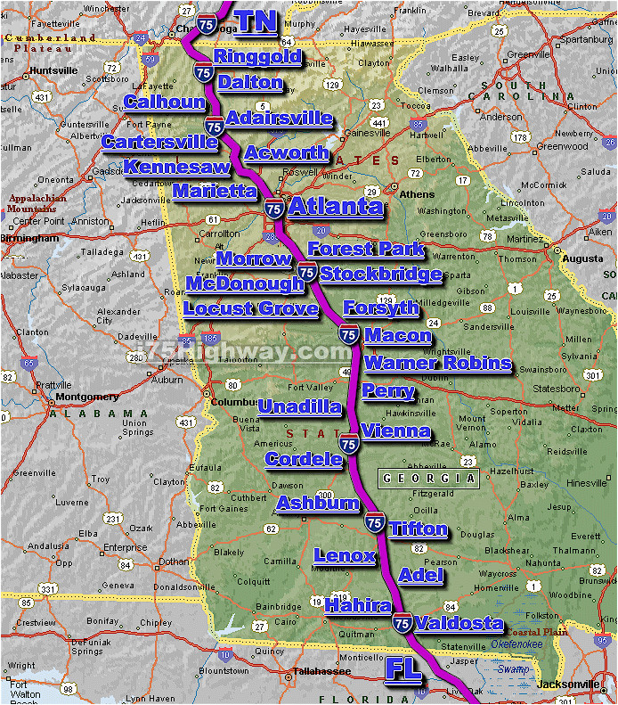 Map Of I 75 In Georgia with Exits atlanta Ga Railfan Guide Rsus Awesome Design 81 thehappyhypocrite org