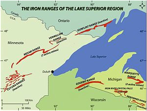Map Of Iron Mountain Michigan Gogebic Range Wikipedia