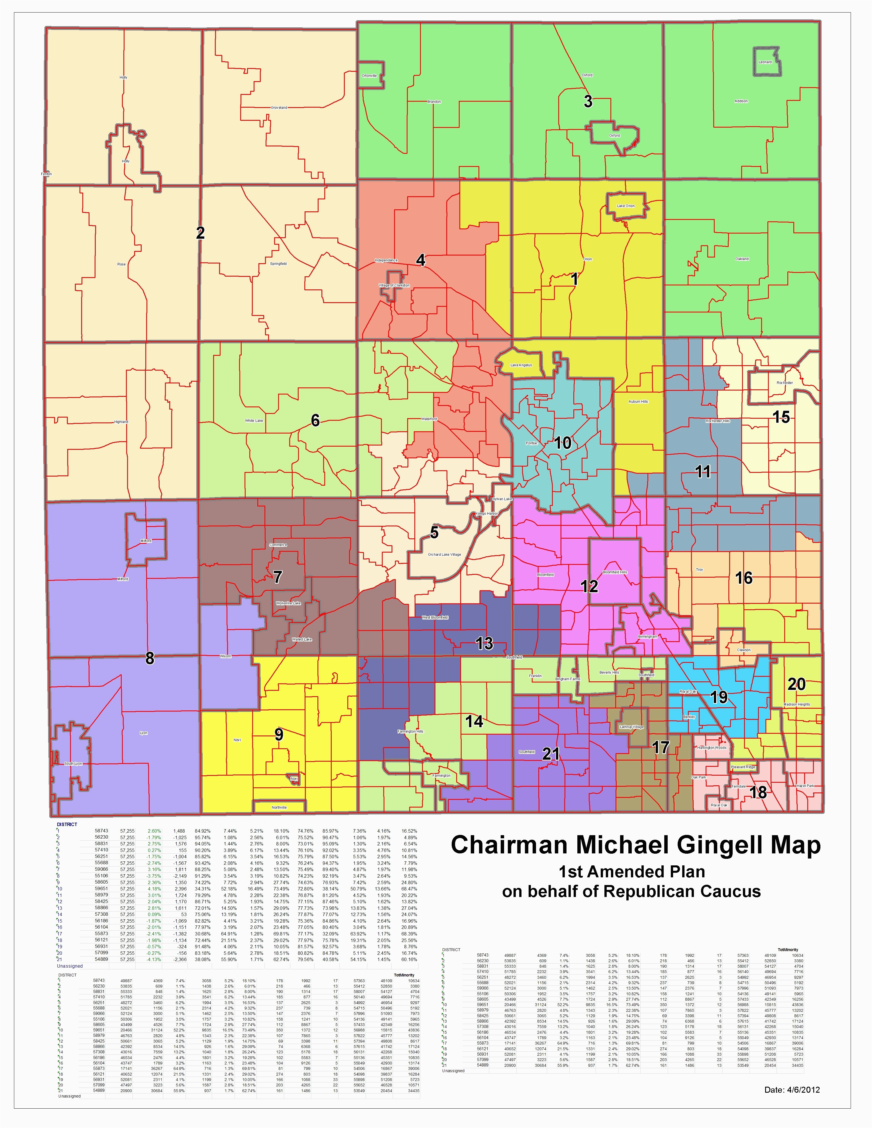 Map Of Oakland County Michigan