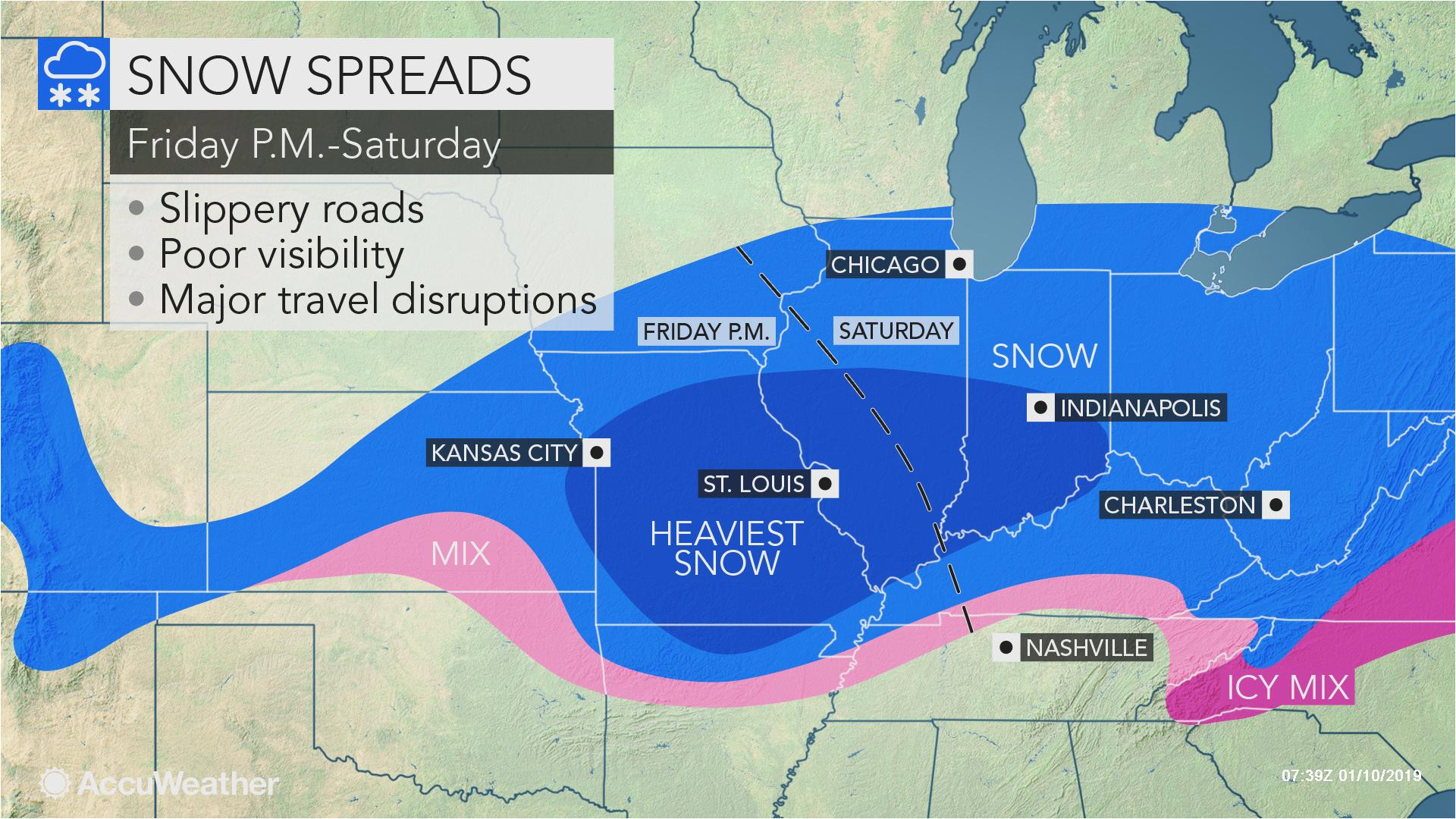 Map Of Ohio Kentucky and Indiana Snowstorm Poised to Hinder Travel From Missouri Through Ohio
