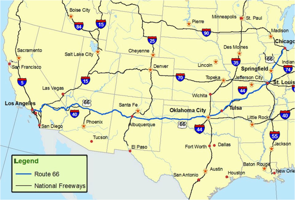 Map Of Route 66 From Chicago to California Maps Of Route 66 Plan Your Road Trip