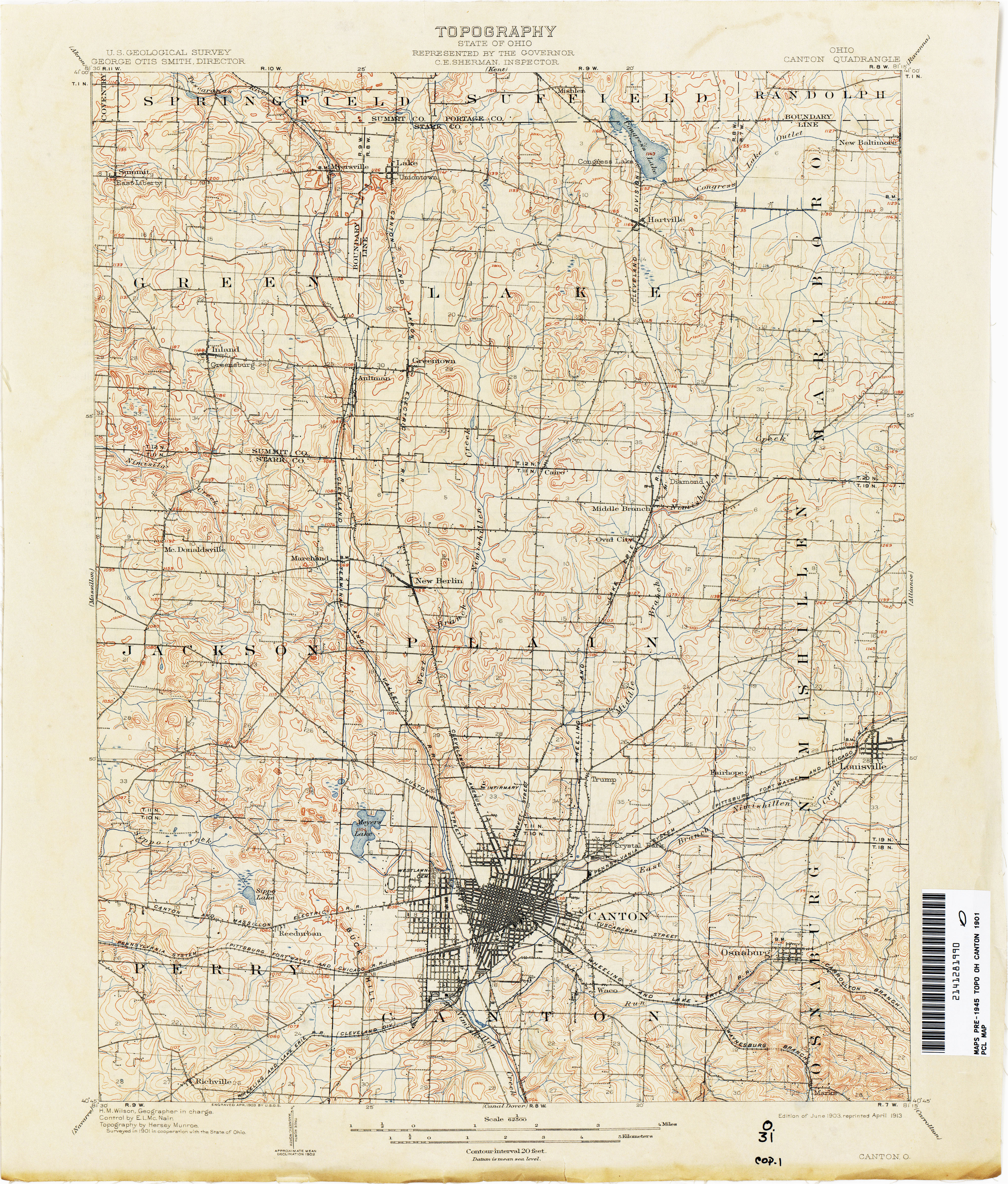 Map Of Stark County Ohio Ohio Historical topographic Maps Perry Castaa Eda Map Collection