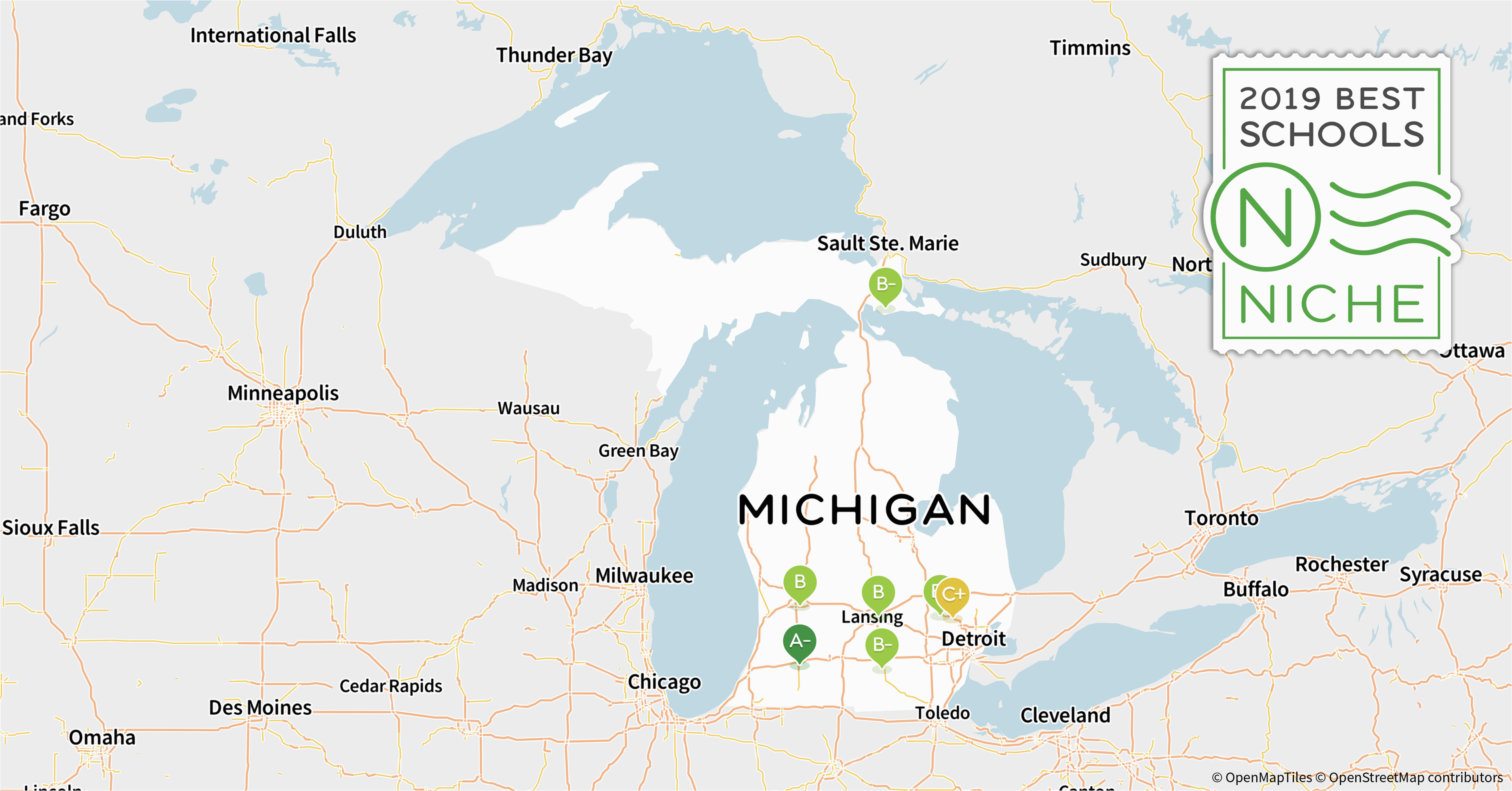 Michigan Colleges Map 2019 Best Online High Schools In Michigan Niche