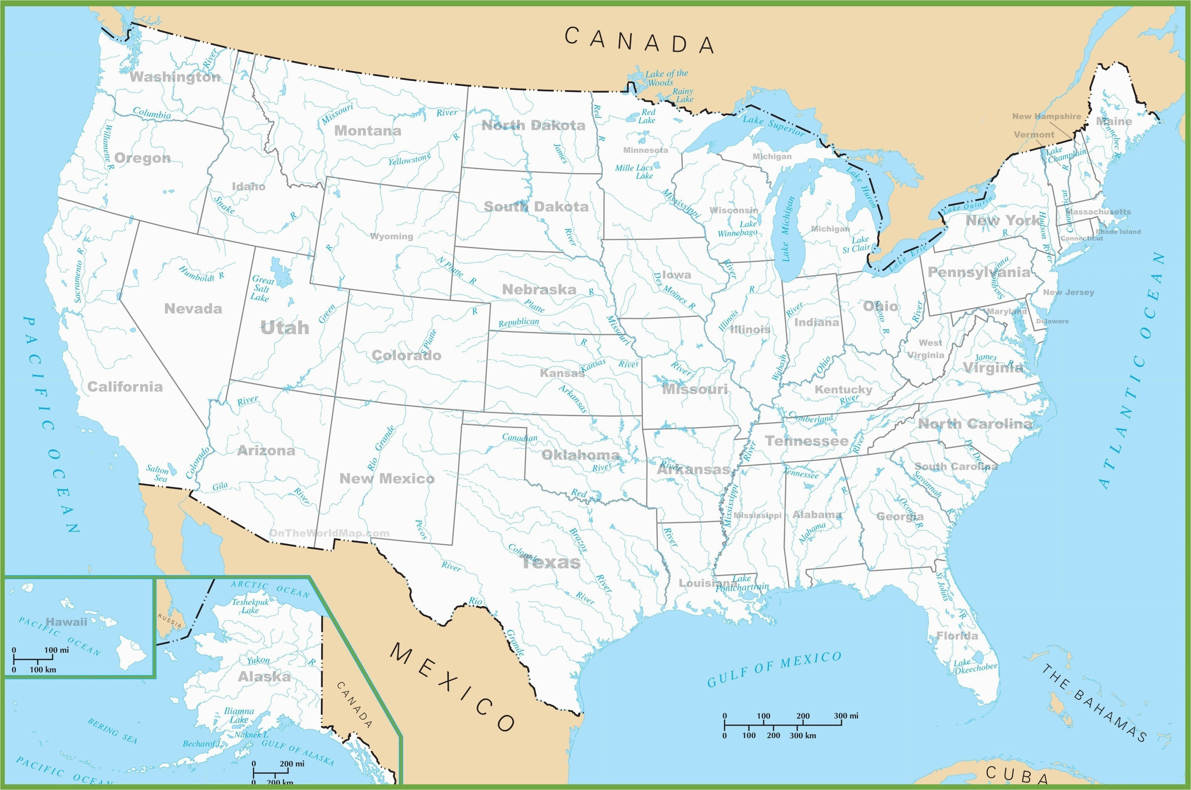 Michigan Map with Lakes United States Map Rivers Save Map the United States with Lakes Valid