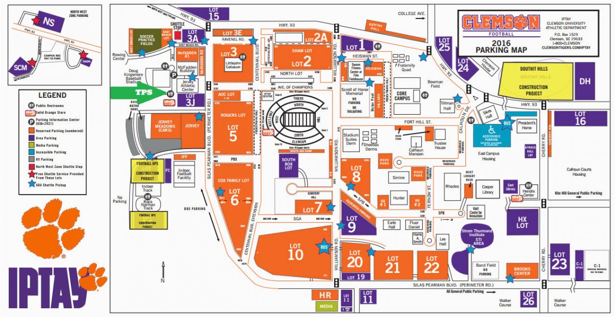 Michigan State Football Parking Map Clemson Football Parking Map Best