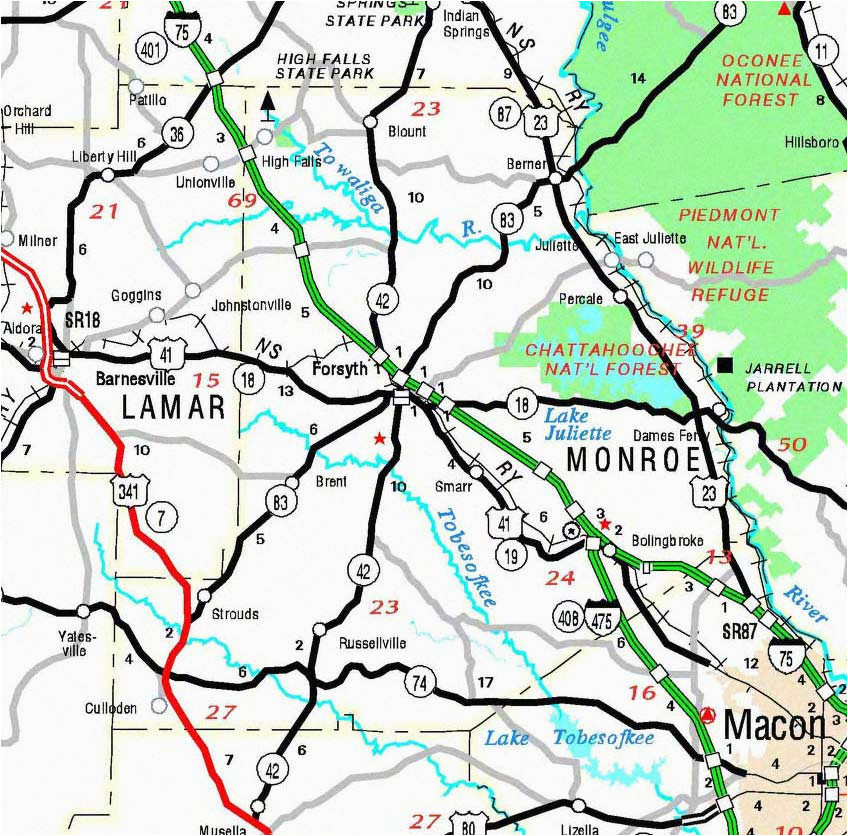 Monroe County Georgia Map County Of Monroe Georgiainfo