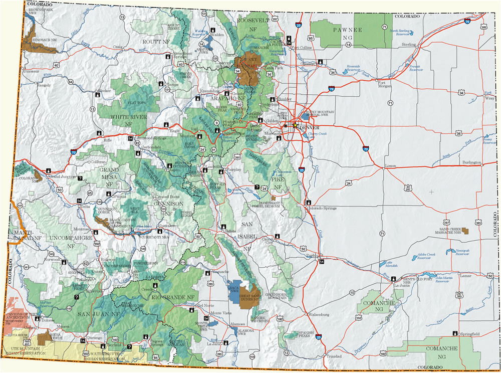 National forest Maps Colorado Colorado Dispersed Camping Information Map