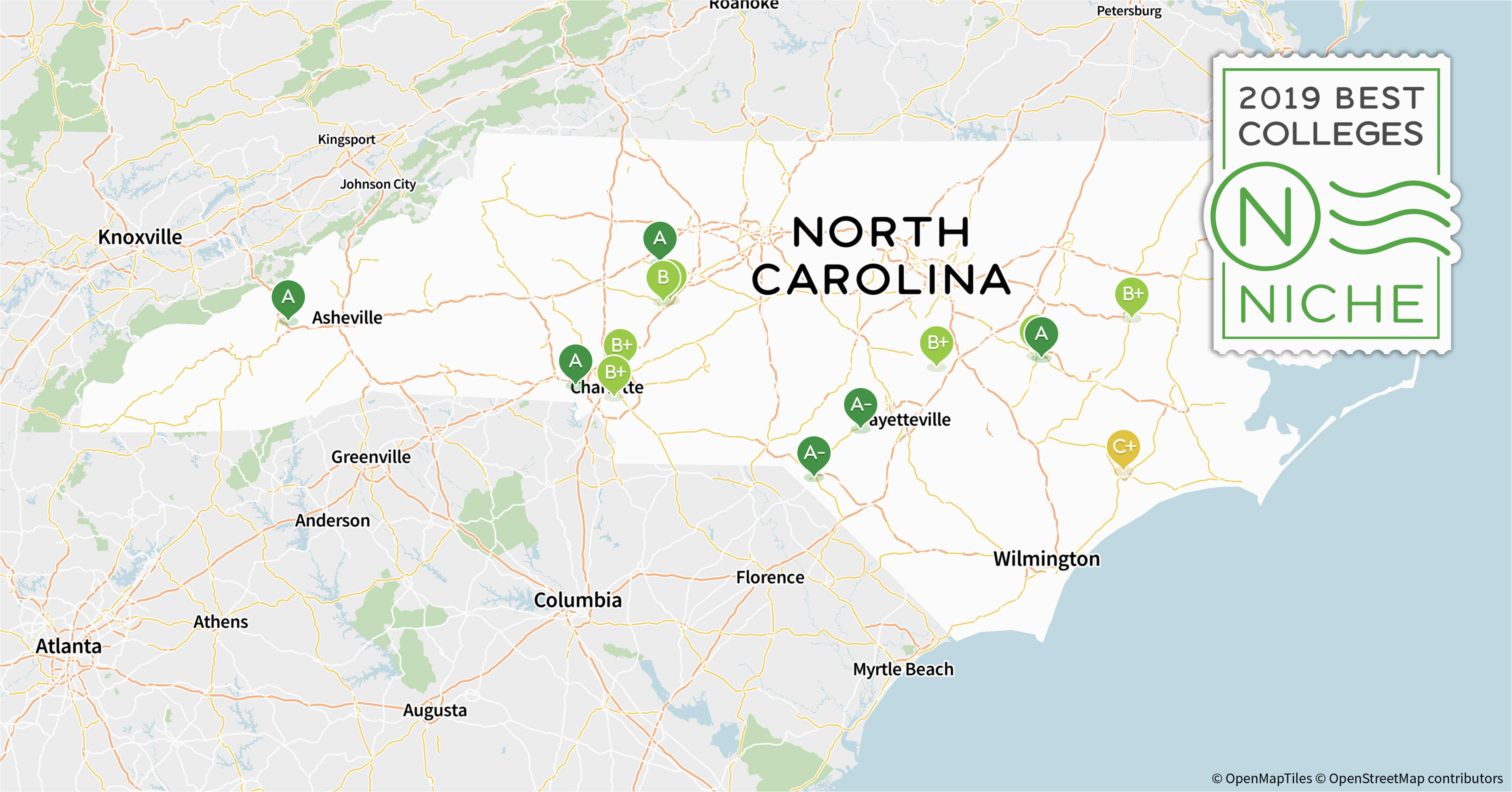 North Carolina Universities Map 2019 Best Colleges In north Carolina Niche