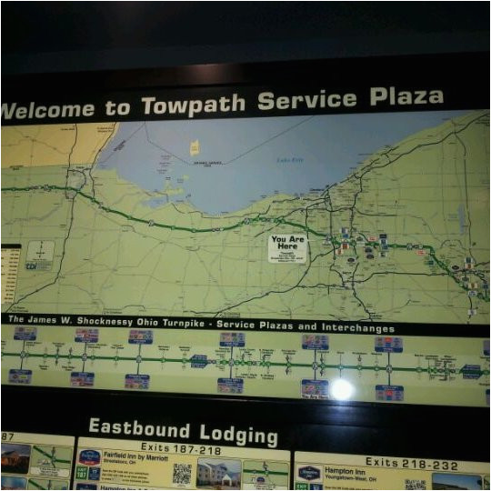Ohio Turnpike Rest Stops Map Photos at towpath Service Plaza Eastbound Rest area