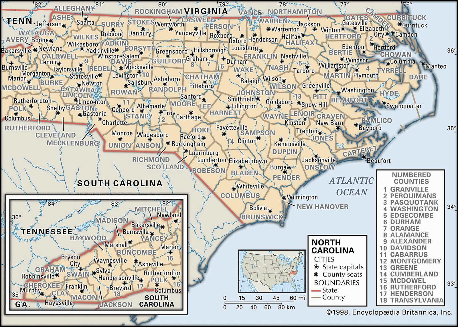 Old Map Of north Carolina State and County Maps Of north Carolina
