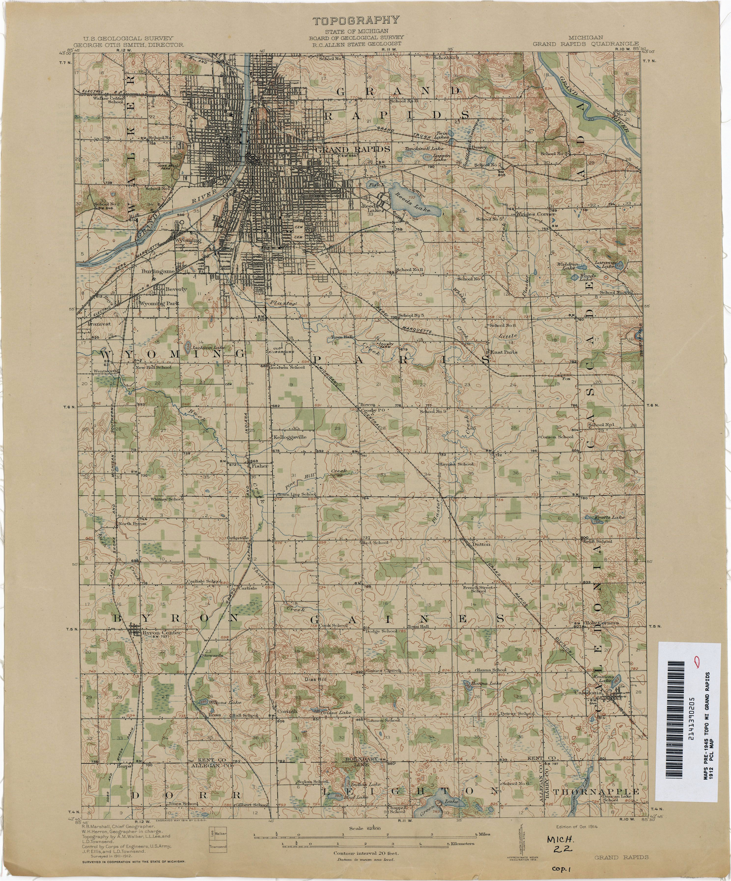 Old Michigan Maps Vintage Grand Rapids Map Vintage Michigan Map Michigan Places