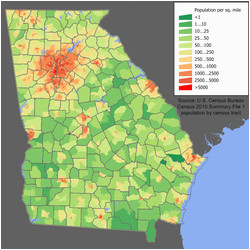Population Density Map Of Georgia Demographics Of Georgia U S State Wikipedia