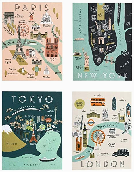 Rifle Colorado Map Amazon Com Rifle Paper Co asst City Map Set Office Products