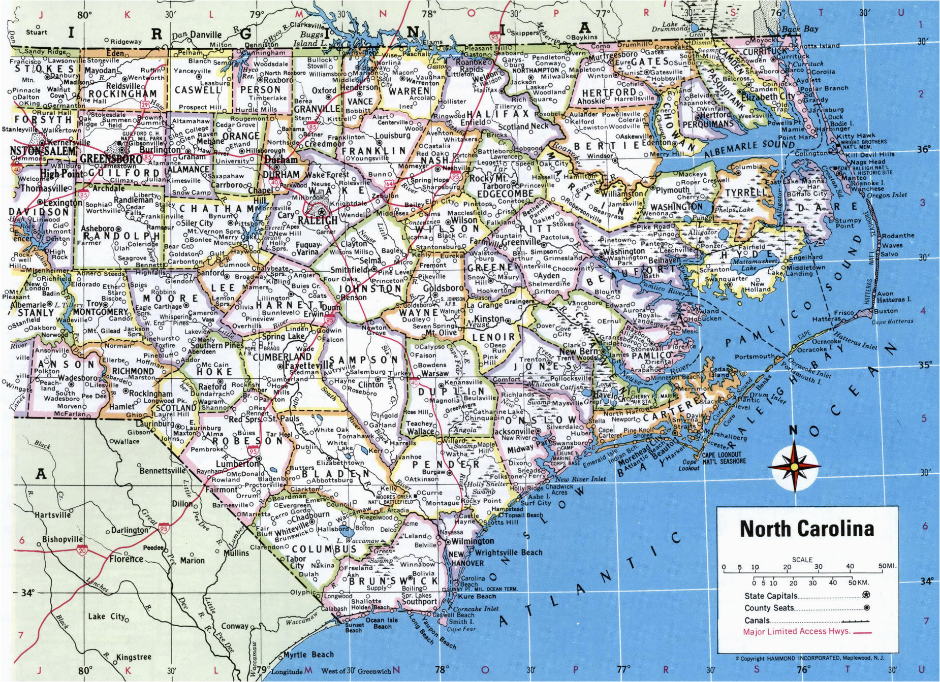 Road Map Of Eastern North Carolina Secretmuseum