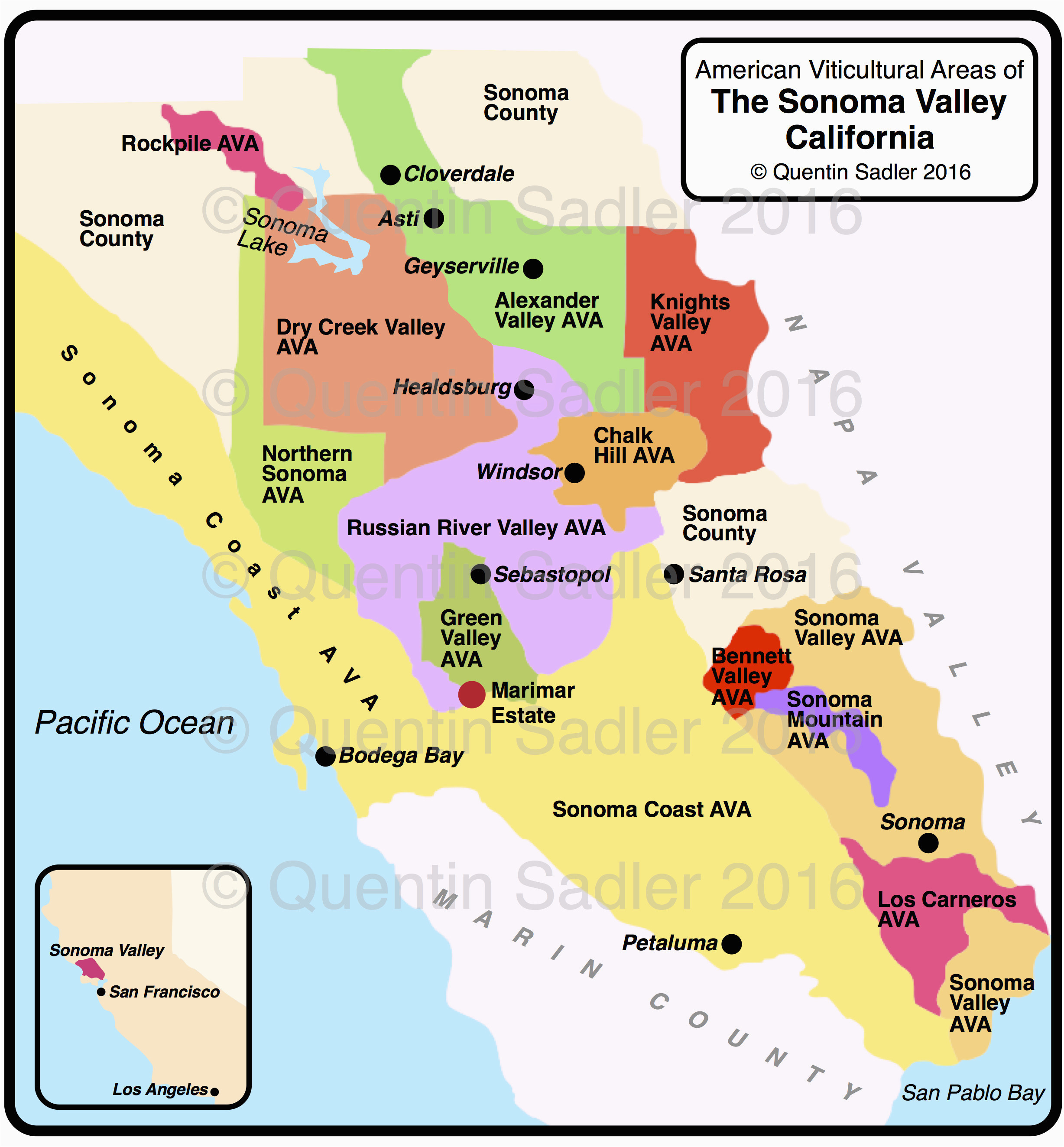 Russian River Valley California Map sonoma Valley Epic Map Of northern California Wineries