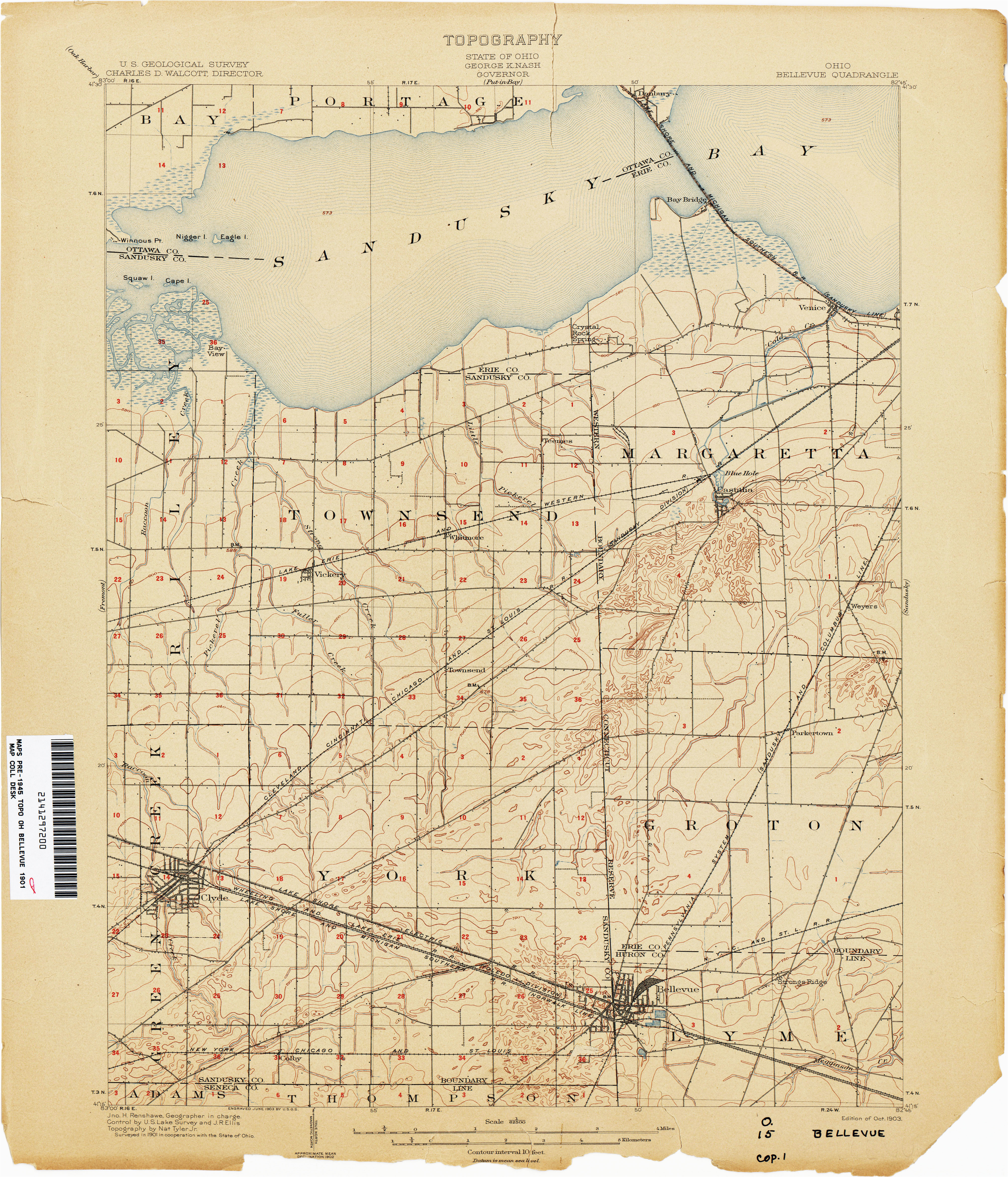 Sandusky Ohio Street Map Ohio Historical topographic Maps Perry Castaa Eda Map Collection