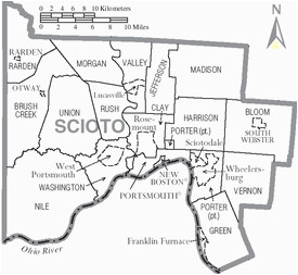 Scioto County Ohio Map Scioto County Ohio Wikivisually