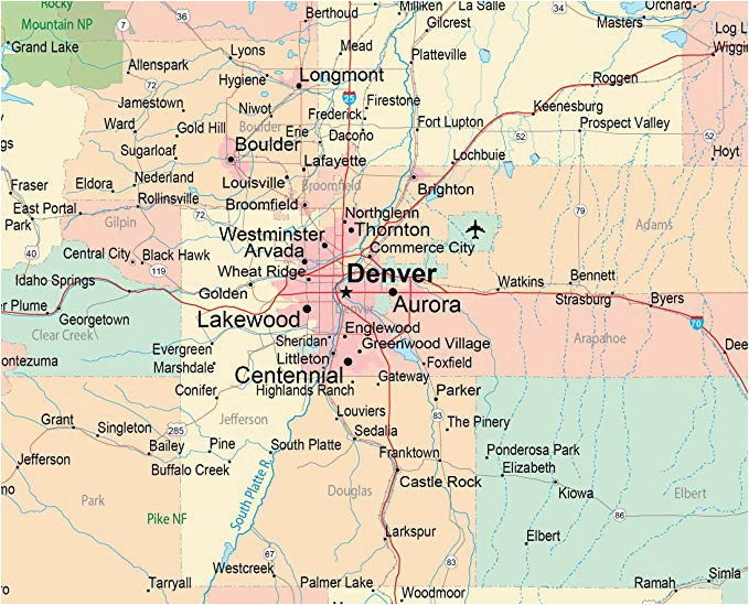 Sheridan Colorado Map Amazon Com Push Pin Travel Maps Personalized Colorado with Black