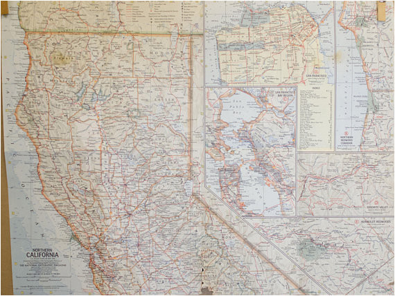 Southern California Wall Map Vintage southern California Map Wall Decor Hanging Wall Map
