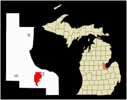 State Of Michigan Map with Cities Bay City Michigan Wikipedia