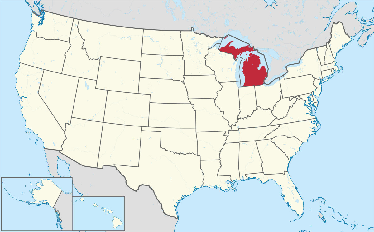 State Of Michigan Map with Cities Michigan Wikipedia