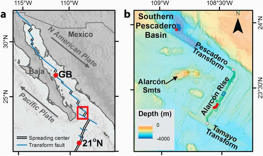 Thermal California Map A Map Of Gulf Of California Showing Tectonics Of the Region and