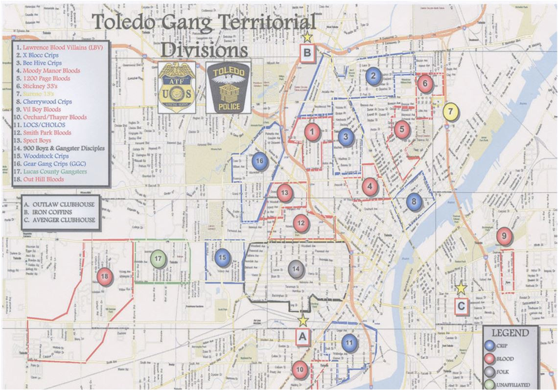 Toledo Ohio Gang Map the Blade Obtains toledo Police Department S Gang Territorial