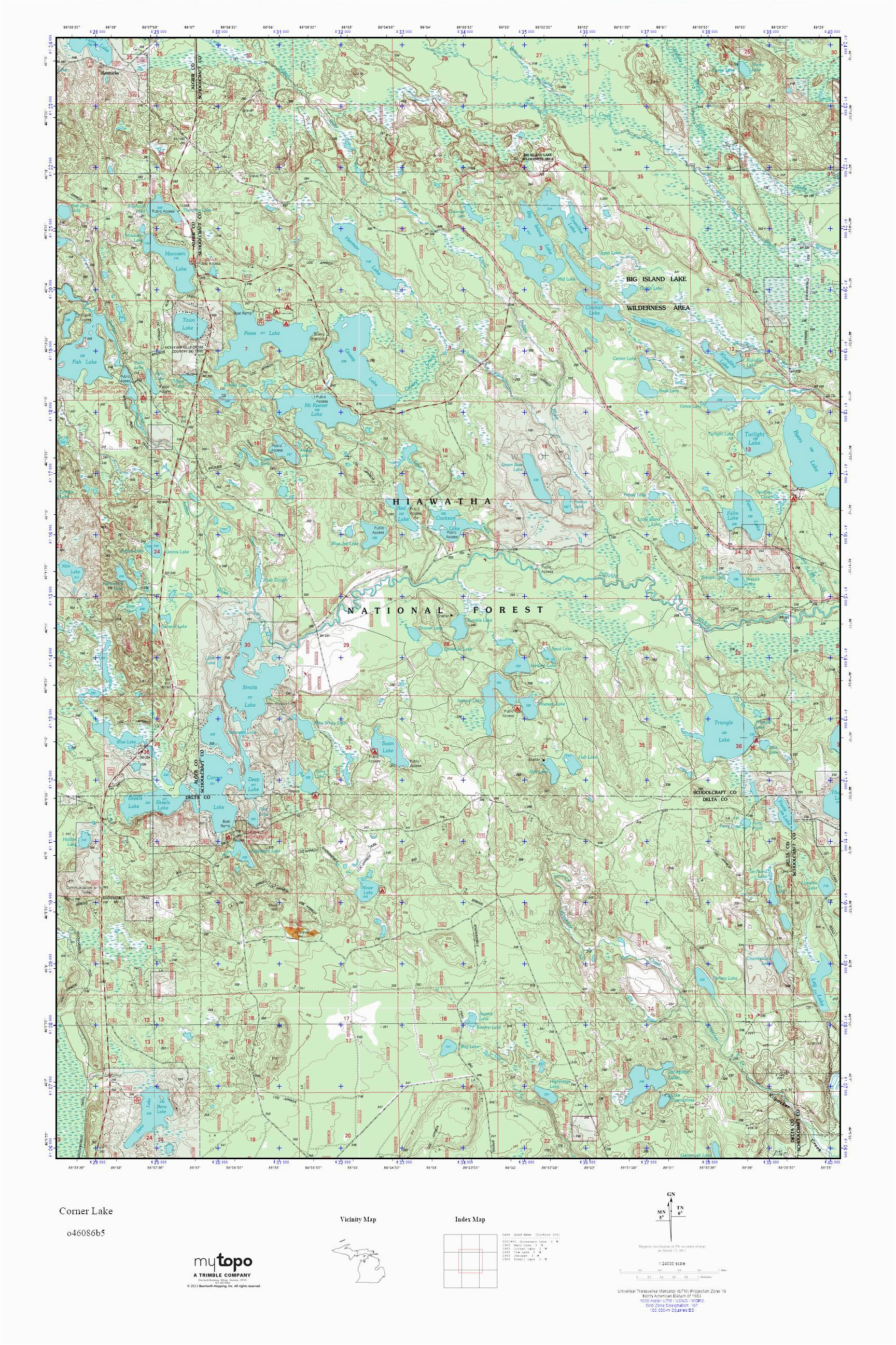 Topo Map Of Michigan Mytopo Corner Lake Michigan Usgs Quad topo Map