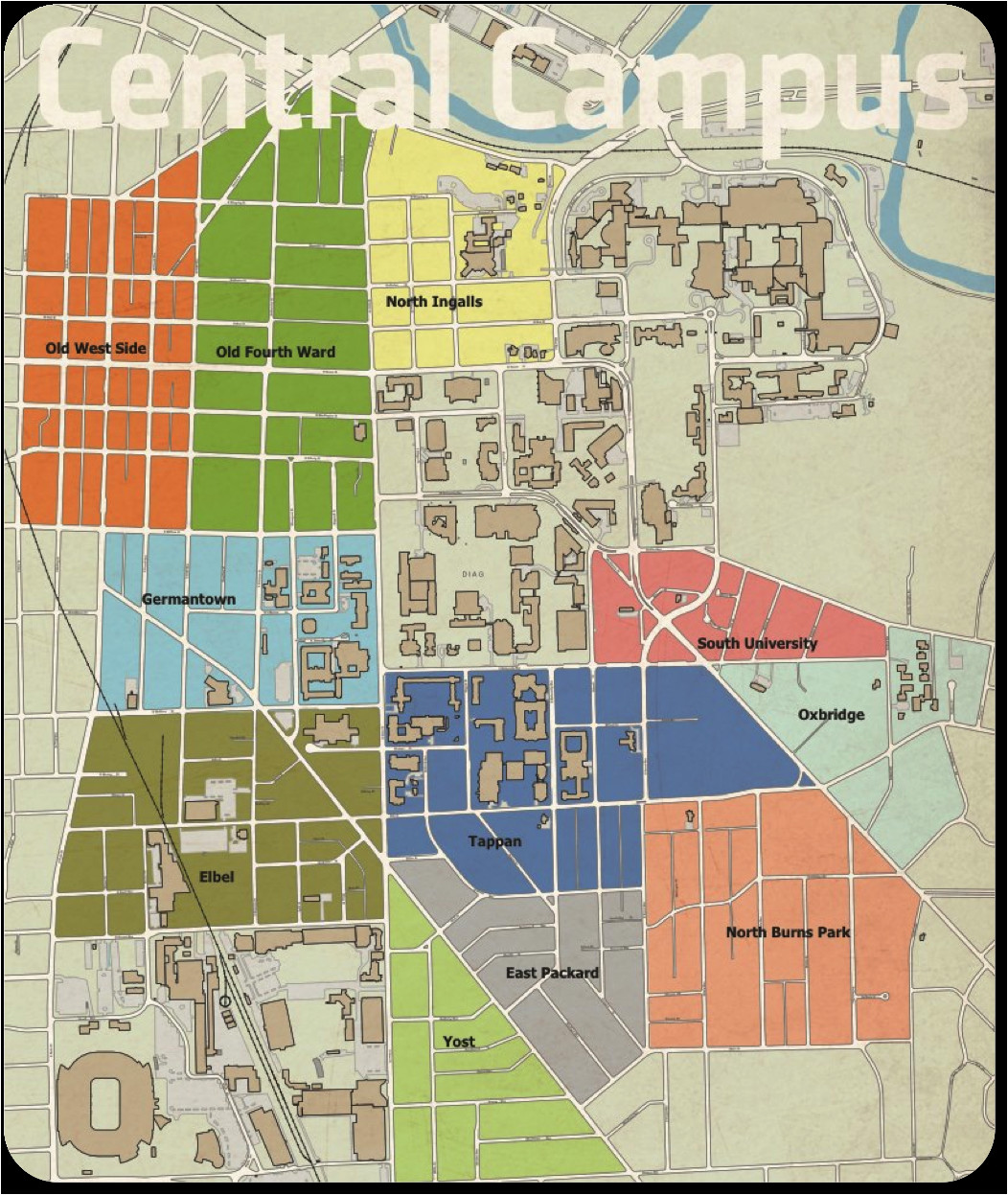 University Of Michigan north Campus Map Off Campus Community Sustainability Planet Blue