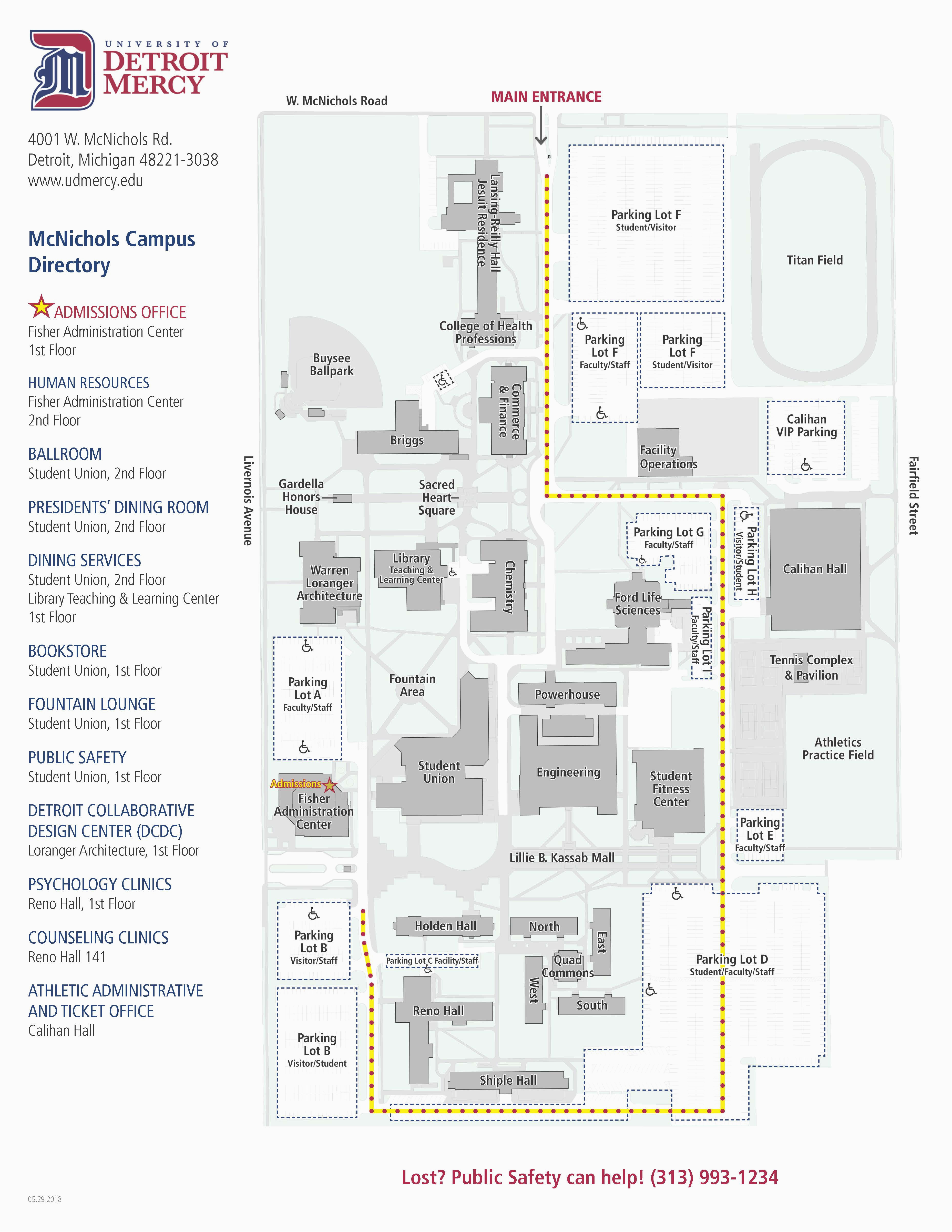 Western Michigan Campus Map Campus Locations University Of Detroit Mercy