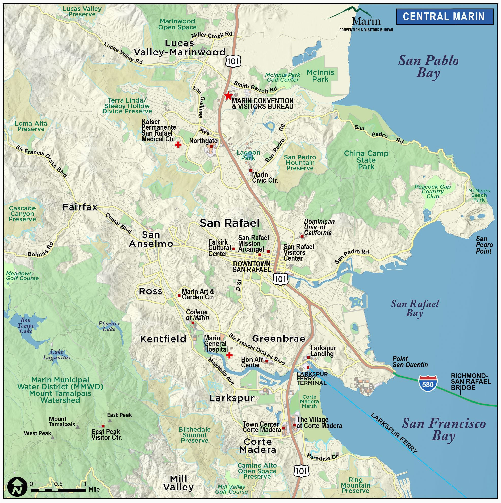 Where is Mill Valley California On Map Map Of Marin Directions