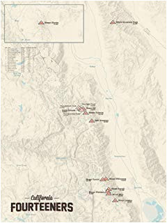 California 14ers Map Amazon Com 58 Colorado 14ers Map 18×24 Poster Gray Posters Prints