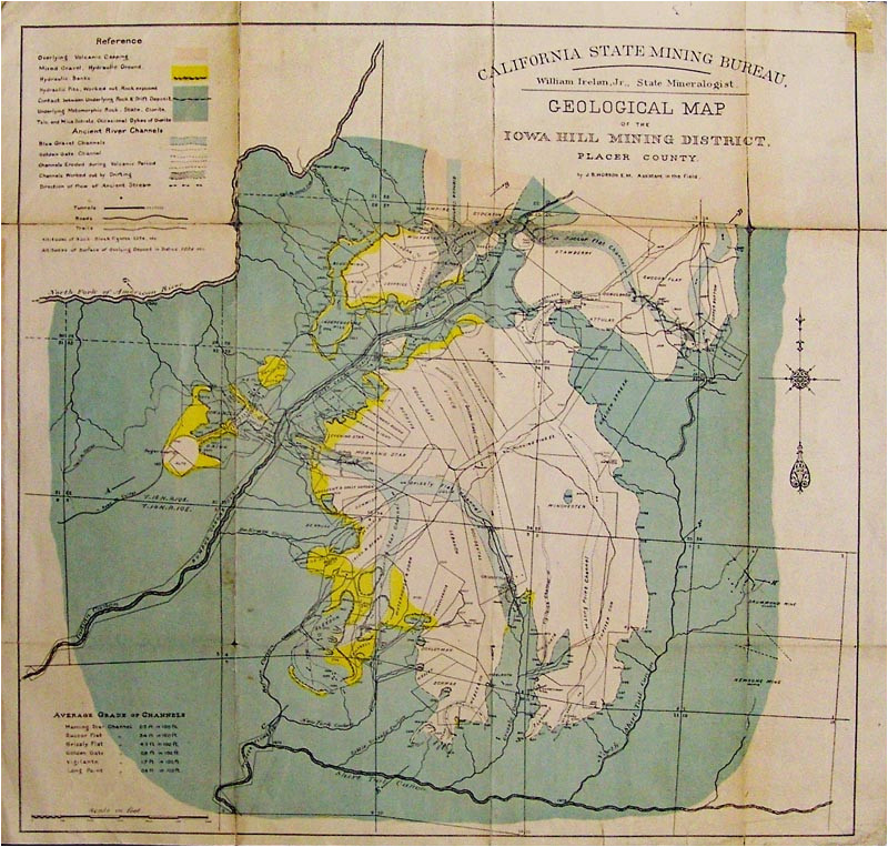 California Gold Claims Map Prints Old Rare Mining Antique Maps Prints