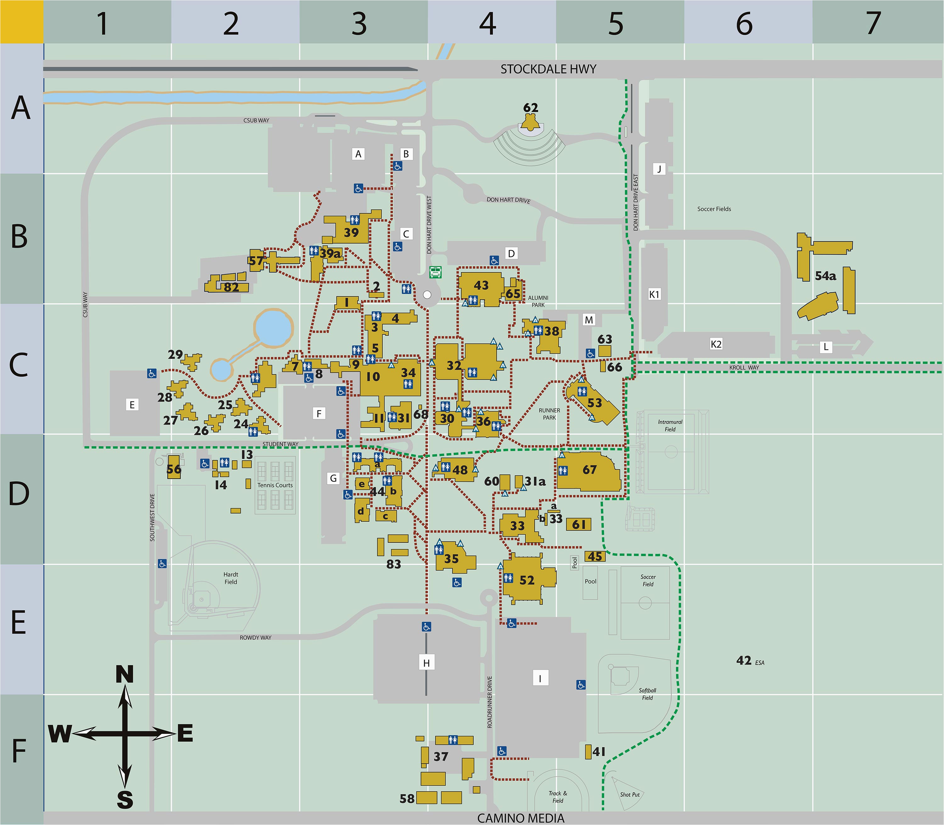 California State University Campus Map Campus Map Csu Bakersfield