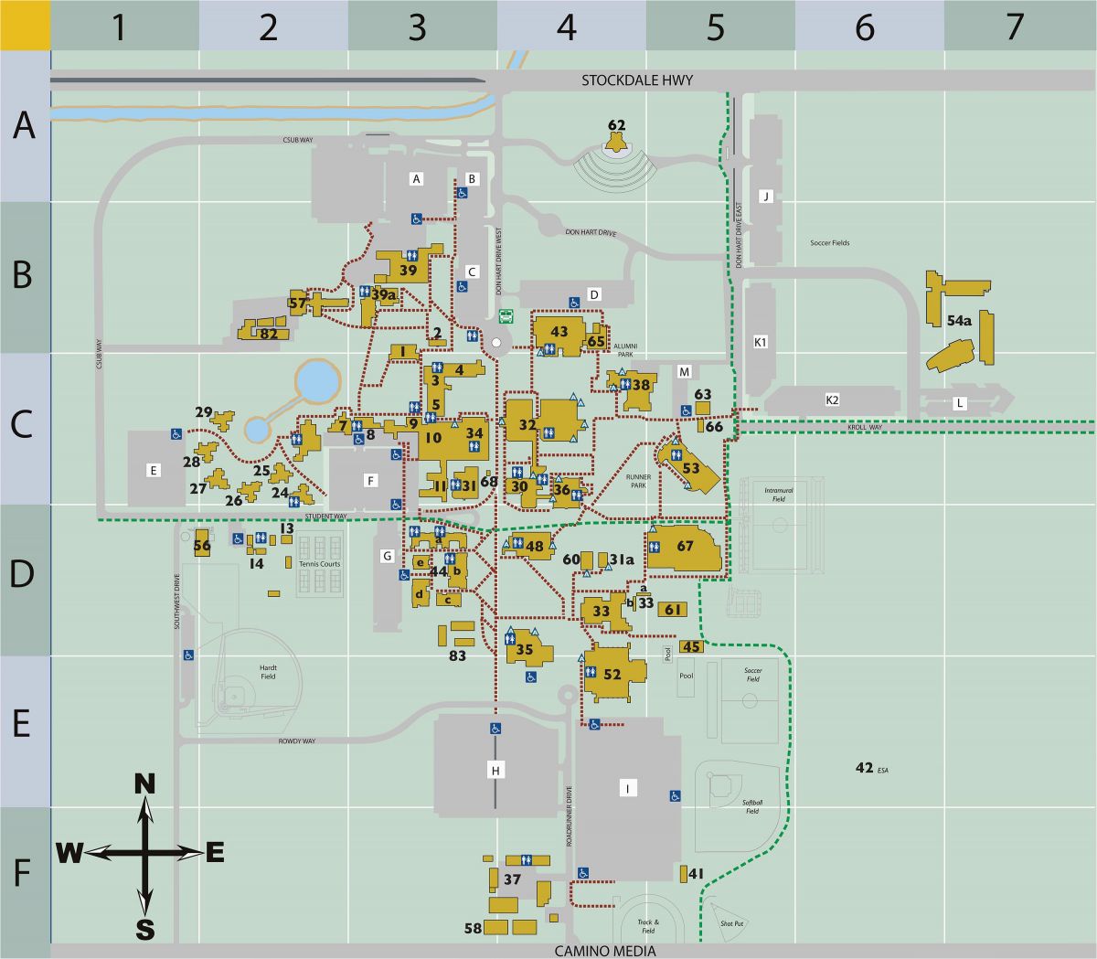 California University Of Pa Campus Map Campus Map Csu Bakersfield