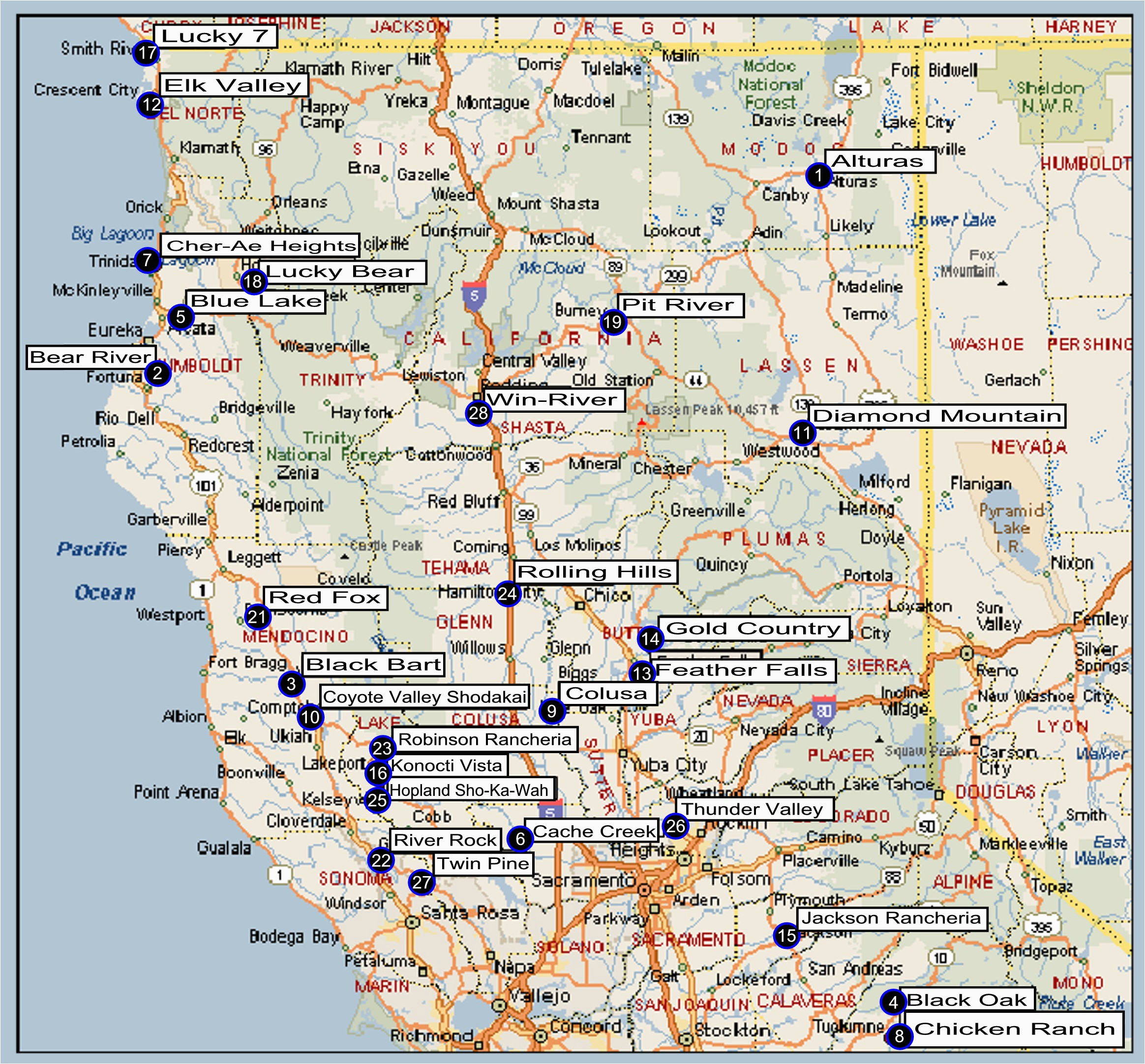 Casinos In northern California Map where is Susanville California On the Map Klipy org