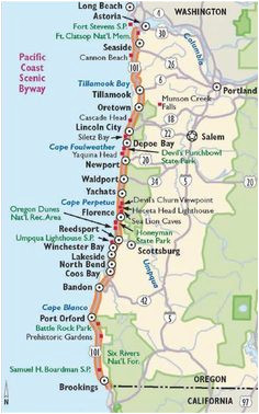 Coos Bay oregon Map Simple oregon Coast Map with towns and Cities oregon Coast In