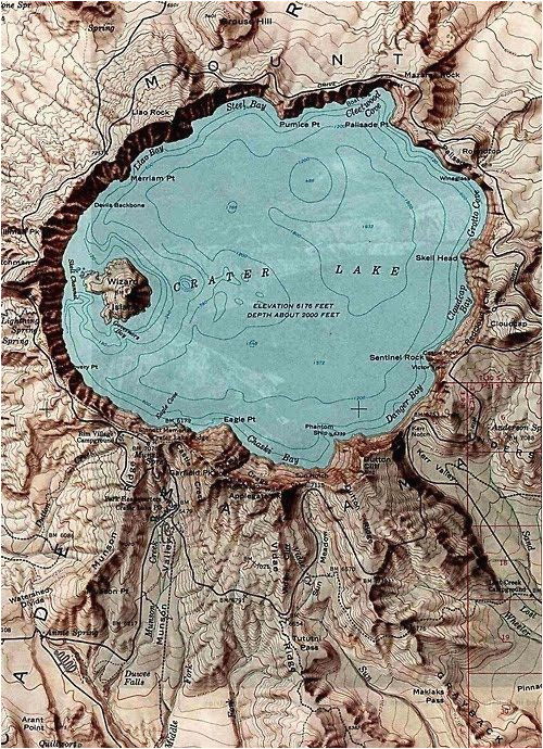 Crater Lake oregon Map A topographic Maps Crater Lake oregon Mt Mazama Aka Meg S