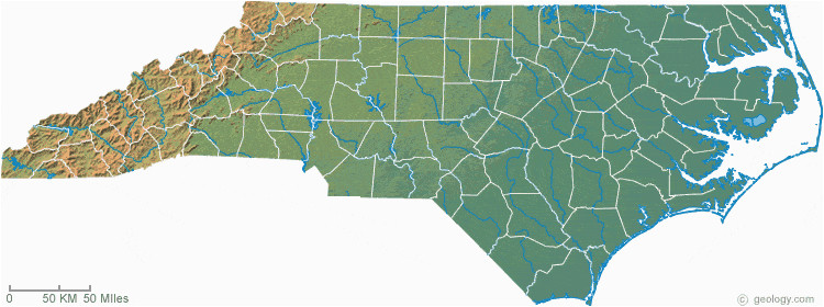 Elevation Map north Carolina Map Of north Carolina