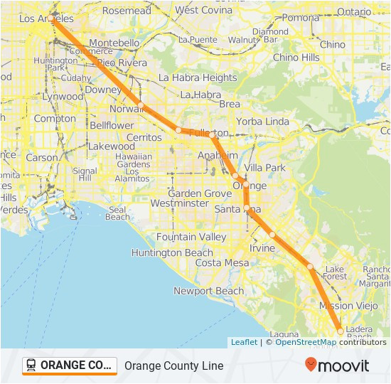 La Habra California Map orange County Line Route Time Schedules Stops Maps southbound