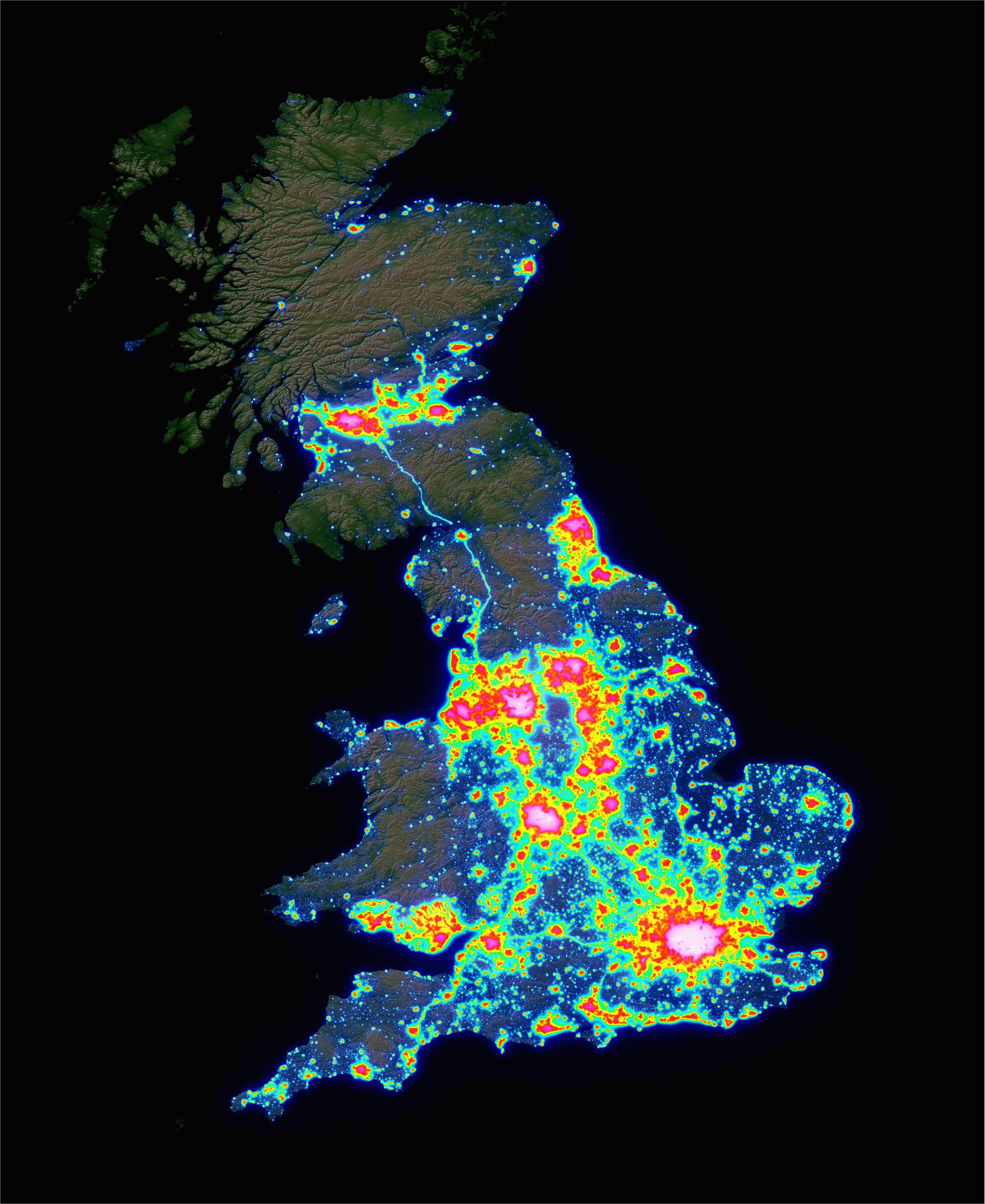 Light Pollution Map Ohio Light Pollution Map Of Great Britain 4091 A 5000 X Post R