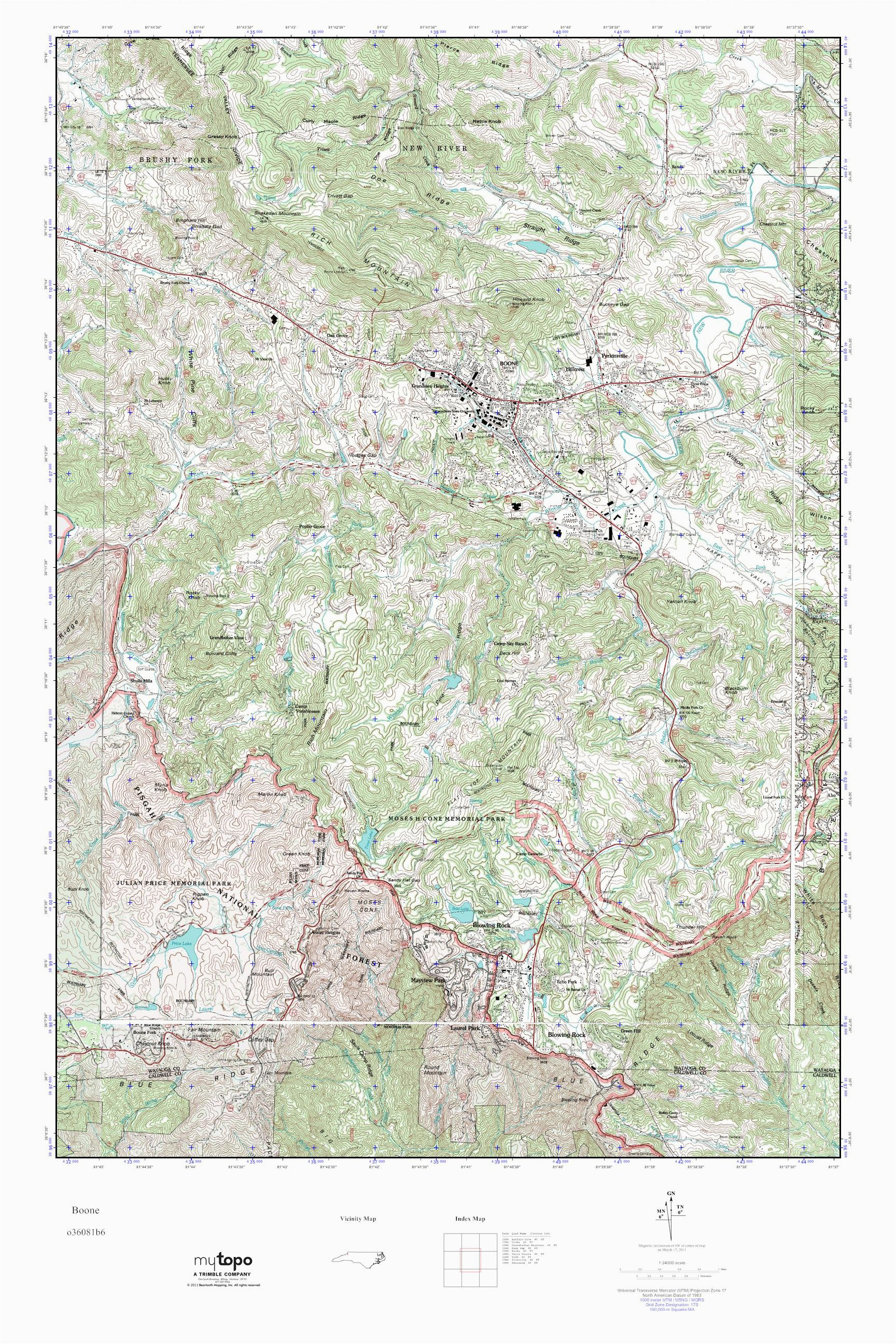 Map Boone north Carolina Mytopo Boone north Carolina Usgs Quad topo Map
