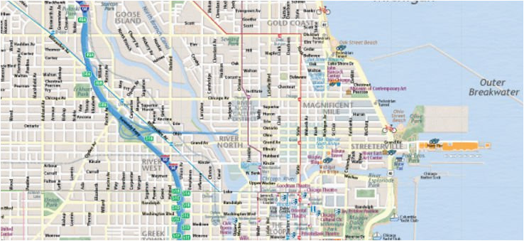 Map Michigan Avenue Chicago Map Of Chicago Interactive and Printable Maps wheretraveler