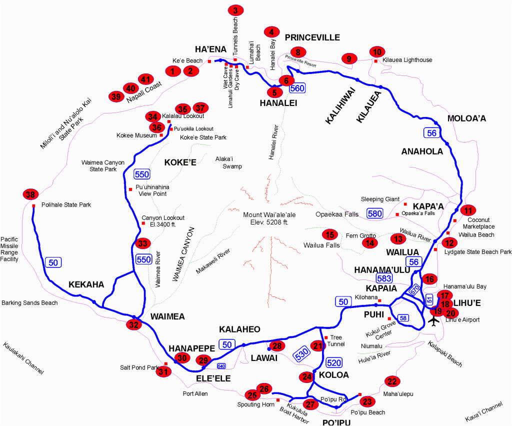 Map Of Aloha oregon Map Of Kauai S Points Of Interest 50 Things to Do Best Things to